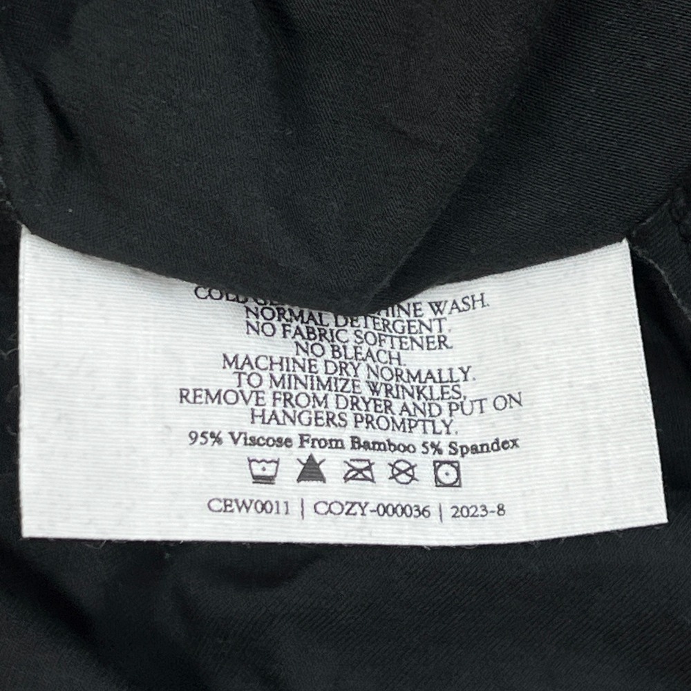 Cozy Earth Bamboo Pajama Pants Black White Piping Wide Leg XS CEW0011 - Picture 8 of 13